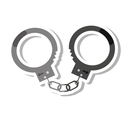 law handcuffs isolated icon vector illustration designのイラスト素材