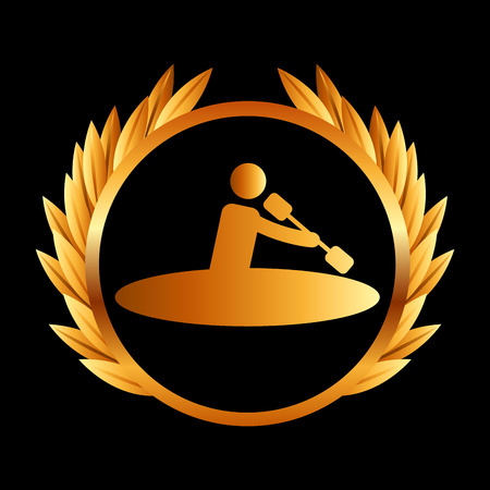 gold emblem sport icon vector illustration designのイラスト素材