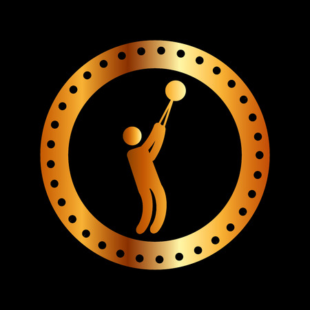 gold emblem sport icon vector illustration designのイラスト素材