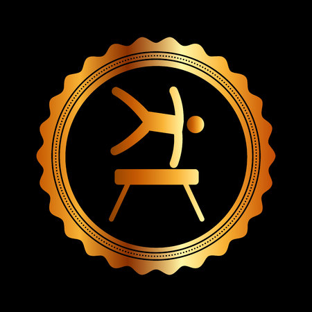 gold emblem sport icon vector illustration designのイラスト素材