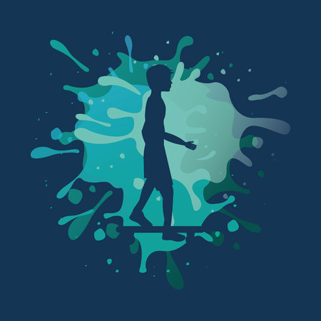 avatar athlete with splattered paint vector illustration designのイラスト素材