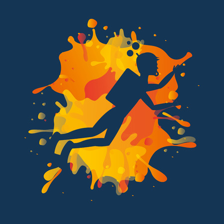 avatar athlete with splattered paint vector illustration designのイラスト素材