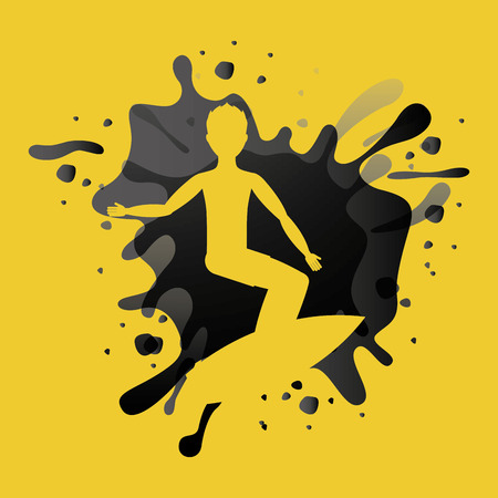 avatar athlete with splattered paint vector illustration designのイラスト素材