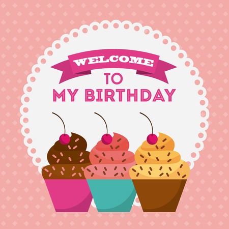 happy birthday celebration card vector illustration designのイラスト素材