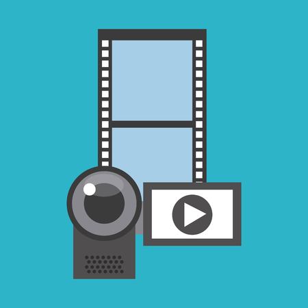 video marketing set flat icons vector illustration designのイラスト素材