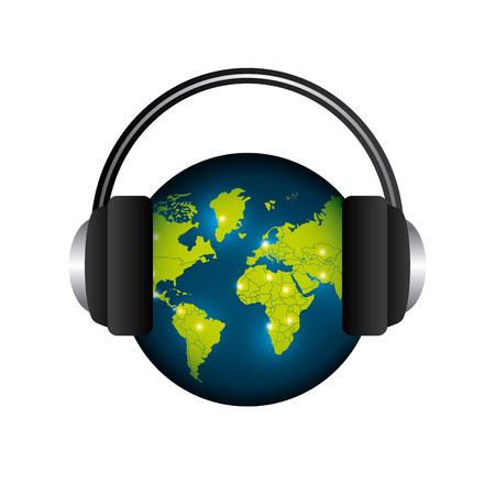 music player sound headset vector illustration designのイラスト素材
