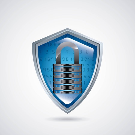shield with padlock security icon vector illustration designのイラスト素材