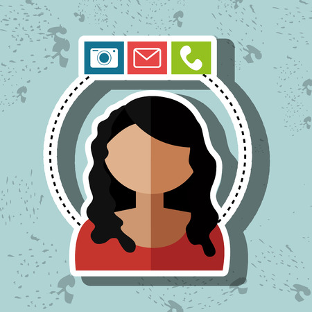 avatar email telephone camera vector illustration eps 10のイラスト素材