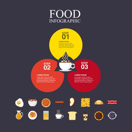 delicious food infographic set icons vector illustration designのイラスト素材