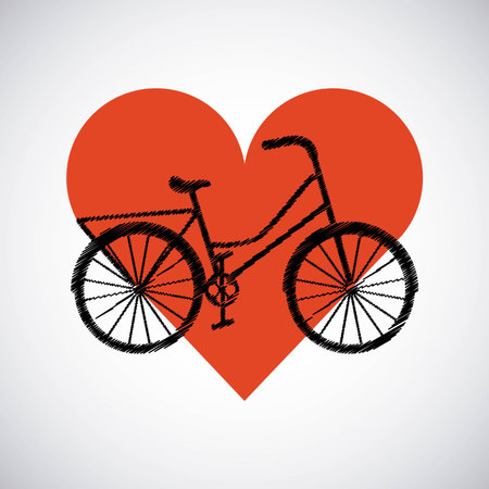 love my bicycle lifestyle concept icon vector illustration designのイラスト素材