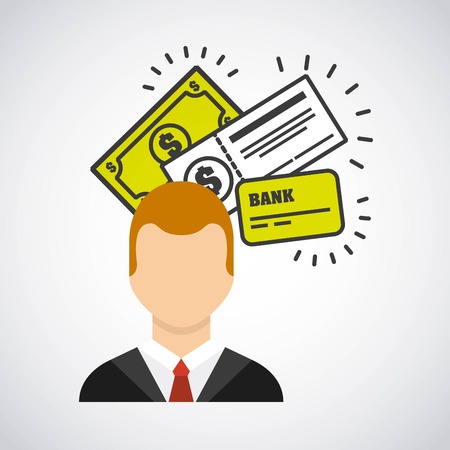 business person with economy icon vector illustrationのイラスト素材