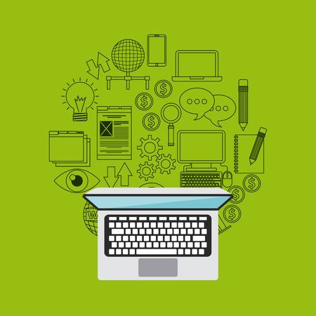 laptop computer technology icon vector illustration designのイラスト素材