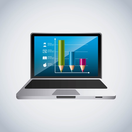 education online infographic with laptop vector illustration designのイラスト素材