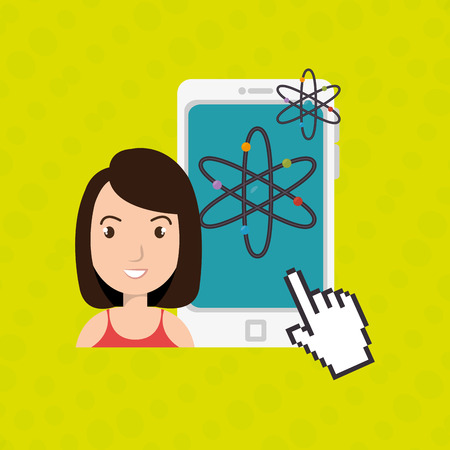 woman and phoneのイラスト素材