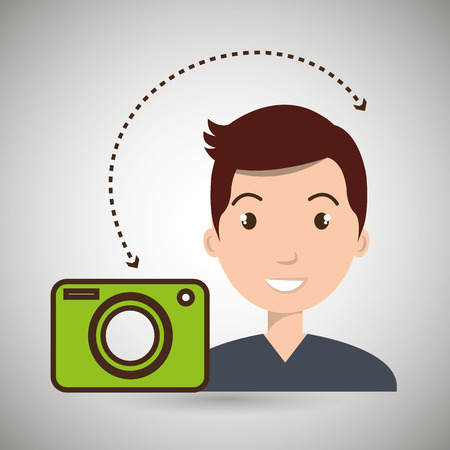 man camera photography images vector illustration eps 10のイラスト素材