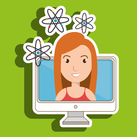 woman thinking creating bubble vector illustration eps 10のイラスト素材