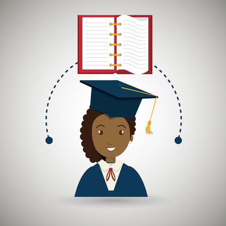 student woman graduation education vector illustration eps 10のイラスト素材