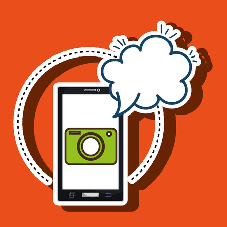 smartphone cloud camera photographic vector illustration eps 10のイラスト素材