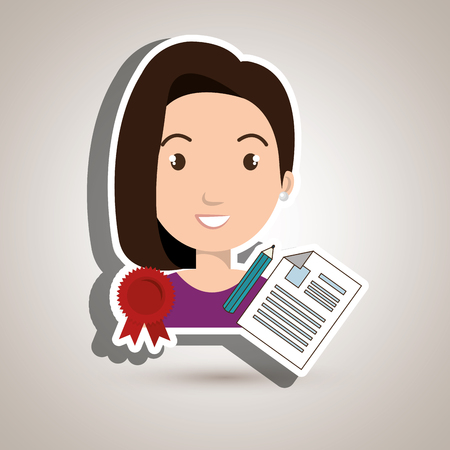 woman student medal ribbon vector illustration eps 10のイラスト素材