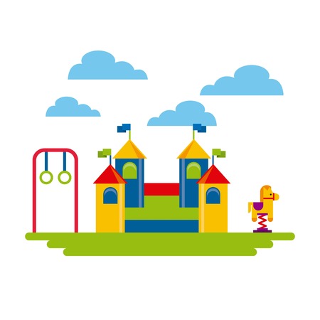 beautiful children playground icon vector illustration designのイラスト素材