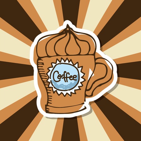 delicious coffee drink fresh icon vector illustration designのイラスト素材