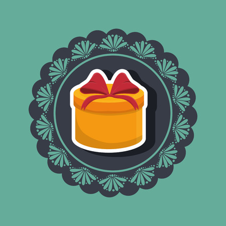 gift present box ribbon vector illustrationのイラスト素材