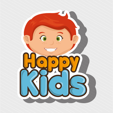cartoon boy happy kids smile vector illustration eps 10のイラスト素材