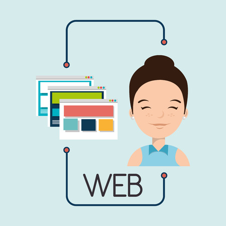 woman cartoon web page vector illustration eps 10のイラスト素材