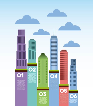 buildings infographic city presentation vector illustration designのイラスト素材