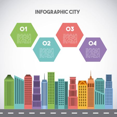 buildings infographic city presentation vector illustration designのイラスト素材