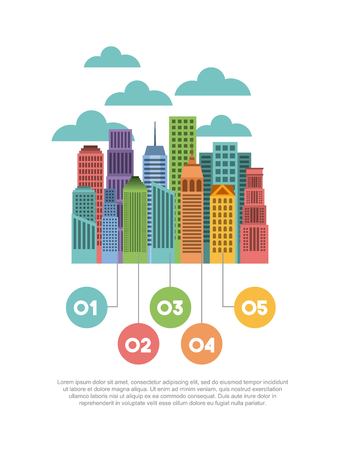 buildings infographic city presentation vector illustration designのイラスト素材