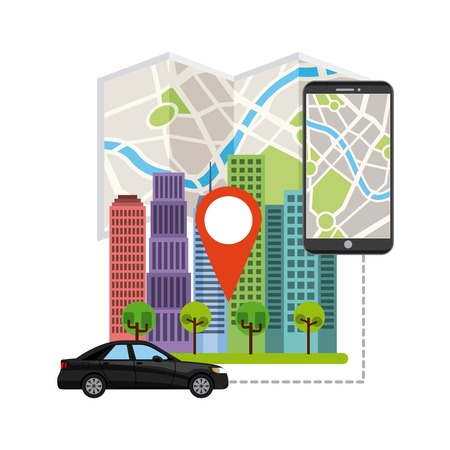 transport service app technology icon vector illustration designのイラスト素材