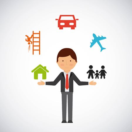 best insurance concept icons vector illustration designのイラスト素材