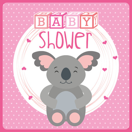 animal cute baby shower invitation vector illustration designのイラスト素材