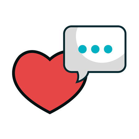 red heart shape and speech bubble. vector illustrationのイラスト素材