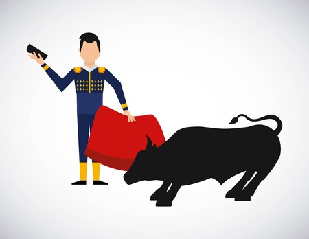 bullfighting classic icon of Spanish culture vector illustration designのイラスト素材