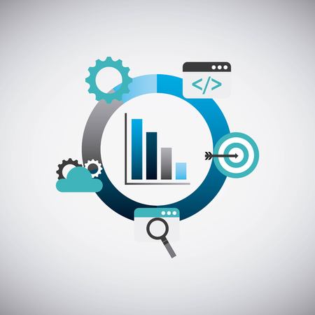 search engine optimization flat icons vector illustration designのイラスト素材