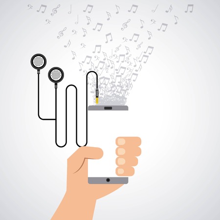 mobile music commerce online vector illustration designのイラスト素材