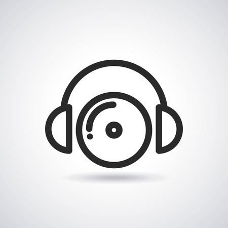 music entertainment line icon vector illustration designのイラスト素材