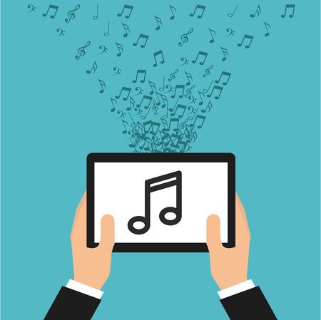 mobile music commerce online vector illustration designのイラスト素材