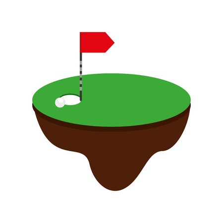 hole golf sport with flag icon vector illustration designのイラスト素材