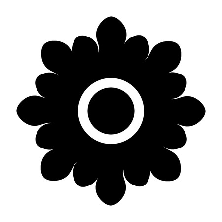 beautiful flower cute monochrome icon vector illustration designのイラスト素材