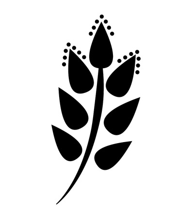 decorative leaf plant isolated icon vector illustration designのイラスト素材