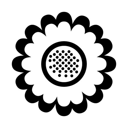 beautiful flower cute monochrome icon vector illustration designのイラスト素材