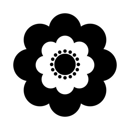 beautiful flower cute monochrome icon vector illustration designのイラスト素材