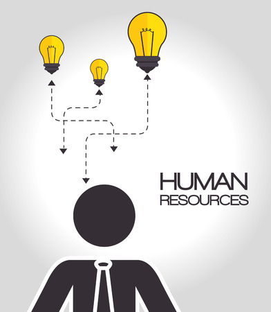 avatar businessman wearing tie and yellow bulb lights. human resources design. vector illustrationのイラスト素材