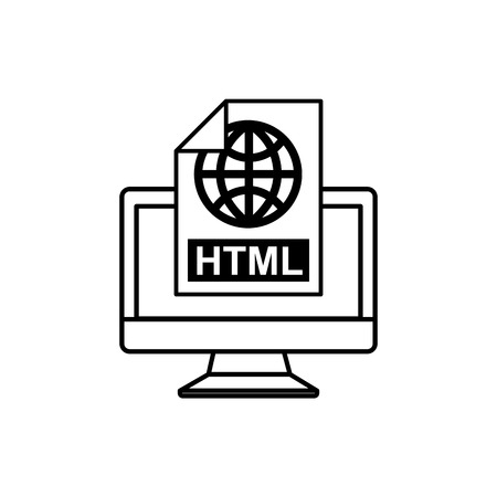 computer desktop with electronic file vector illustration designのイラスト素材