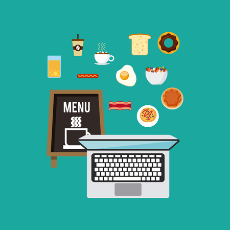 restaurant menu online order vector illustration designのイラスト素材