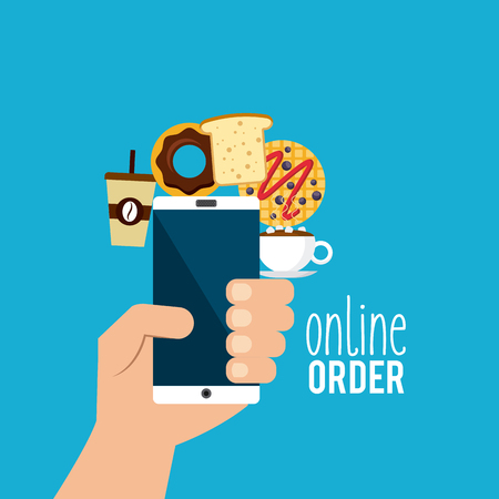 restaurant menu online order vector illustration designのイラスト素材