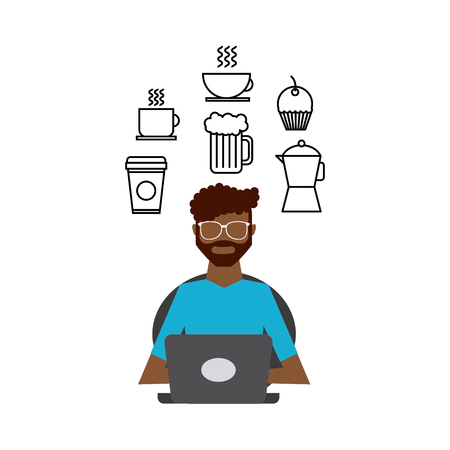 restaurant menu online order vector illustration designのイラスト素材
